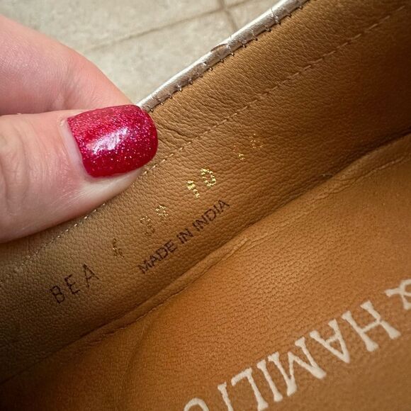 MELVIN & HAMILTON bea 4 silver metallic slip on shoes moccasin size 38 7.5 s - Picture 6 of 9